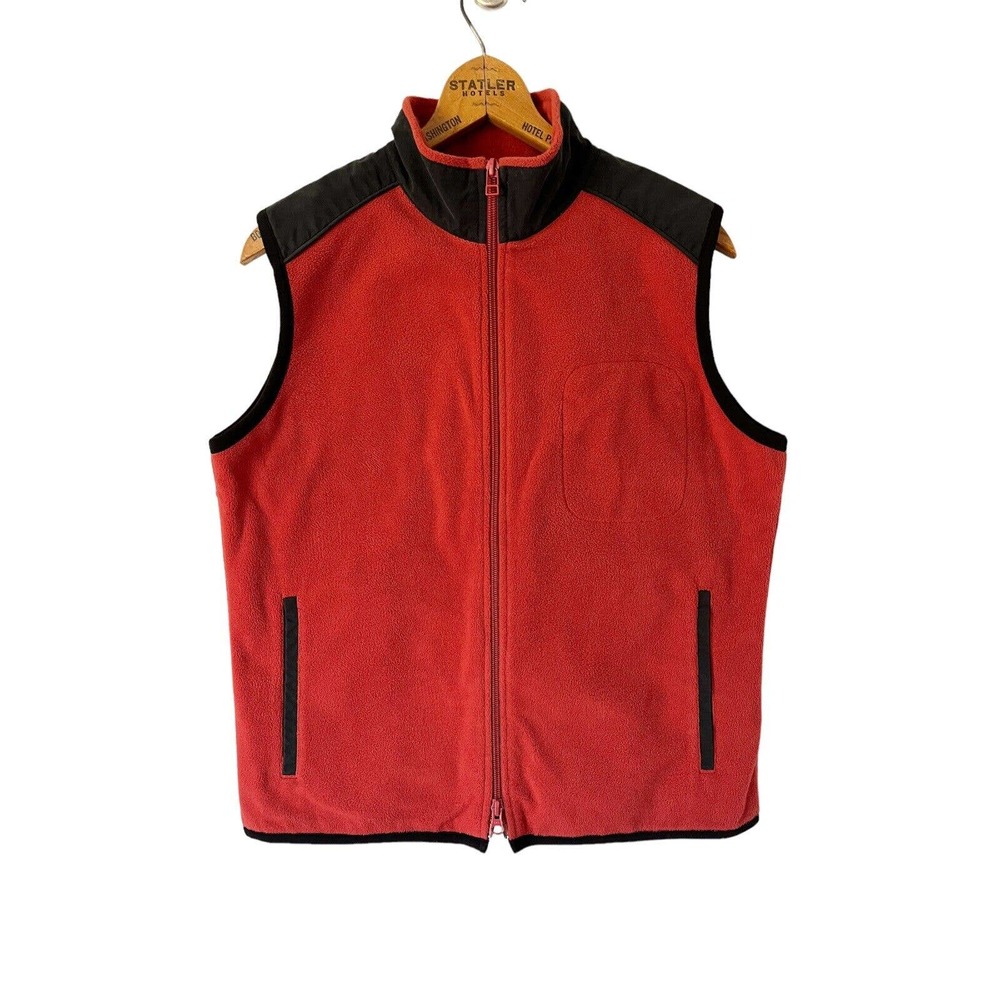 Hanna Andersson Dark Orange Fleece Full Zip Womens Vest Size Medium